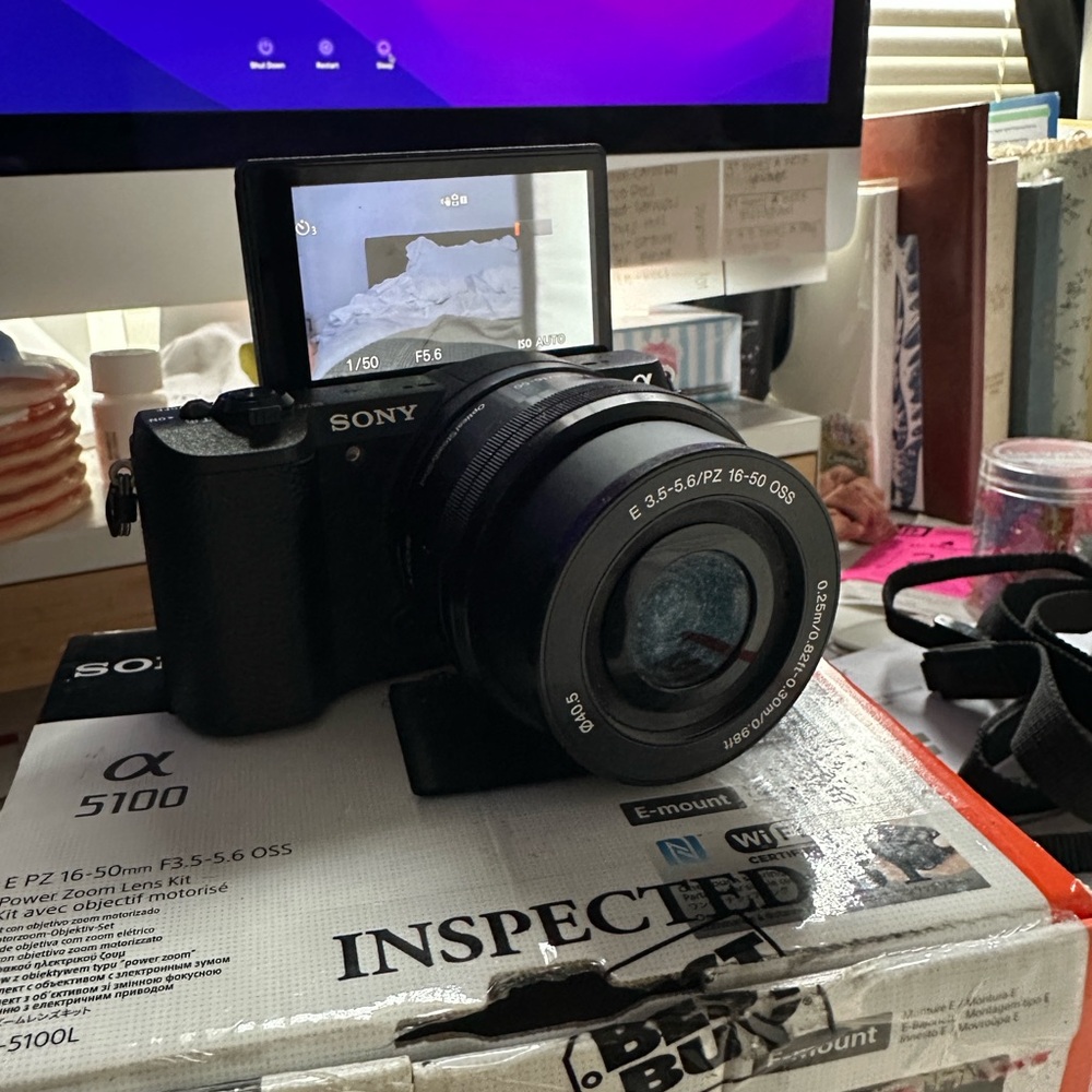 Sony A5100 Black Mirrorless Digital Camera with Prime Lens